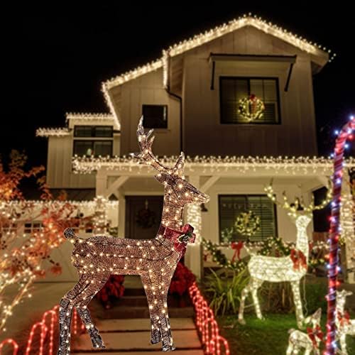 Messiyo božićni svijetli jeleni na otvorenom božićne posude sa božićnim svjetlosnim remenicama za zabavu na otvorenom ukras
