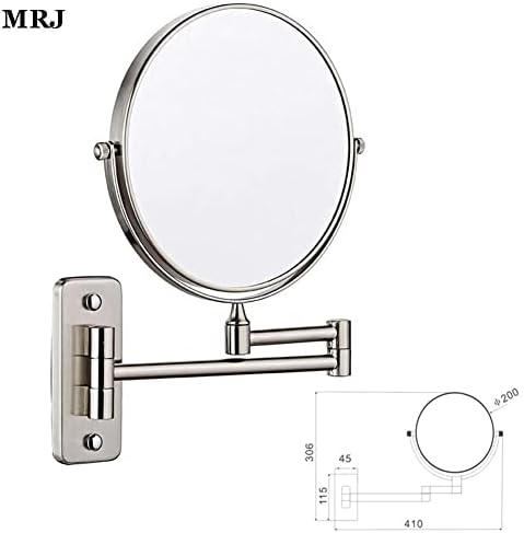 Zidno montirano zrcalo Zidno montirano Ogledalo 8-inčni dvostrani 5x uvećanje 360 ​​° okretni šleper preklopno kupatilo brijanje kozmetika