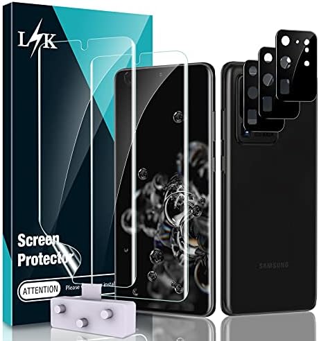 [2+3 pakovanje] LϟK dizajniran za Samsung Galaxy S20 Ultra 5G 6,9 inča 2 paketa fleksibilna TPU Zaštita ekrana + 3 paketa Crna zaštita
