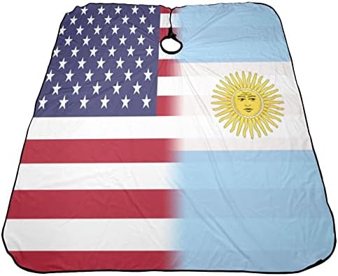 Američka i argentinska zastava Frizura za pregača salon za rezanje kose 55 x 66 inča, vodootporna podesiva kopča za haljinu haljine