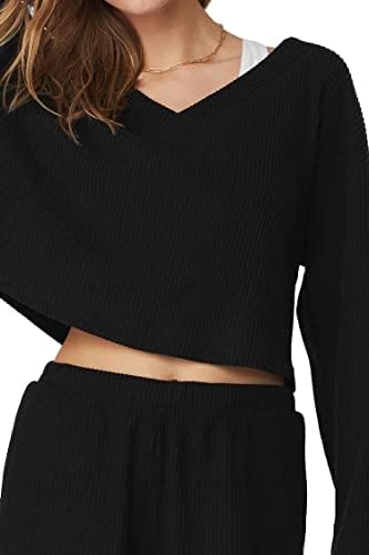 Alo Yoga, ženska pulover s V-izrezom, crna