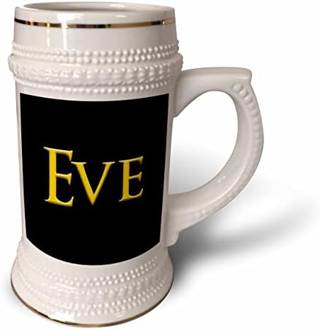 3Droza EVE uobičajene ženske ime u Americi. Žuto na crnoj poklon za. - 22oz Stein šolja