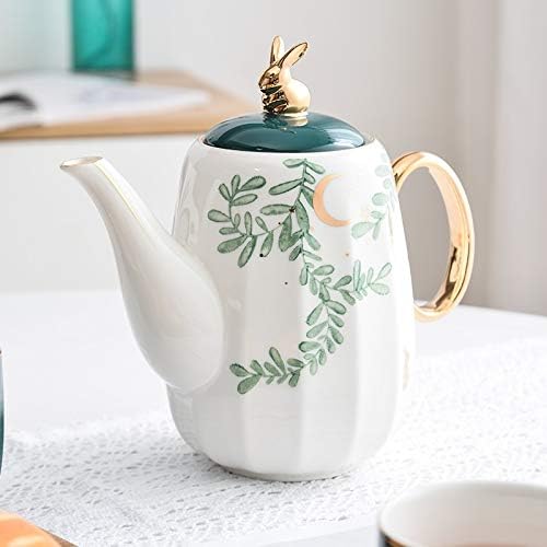 Zeleni čaj Postavite čaše i krigle Početna Nordijski zečji čajnik za dnevnu sobu Keramika za učvršćivanje na vodi s pet komada sa