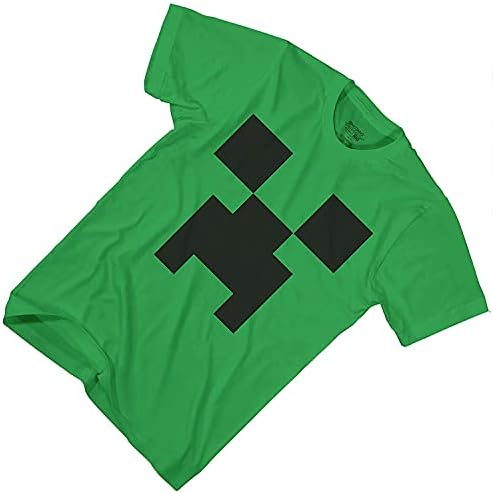 Minecraft Boys Video Game T-Shirt-crno-zeleno Creeper Face-zvanična majica