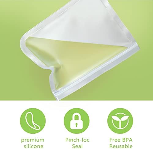 LISOVEVRR BPA besplatne torbe za višekratnu upotrebu hrane torbe za zamrzavanje 6 pakovanja, Torbe od 2 galona, torbe za sendviče,