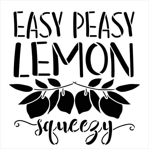 Easy peasy Lemon Squeezy Stencil by StudioR12 / DIY Spring Kitchen Home Decor | zabava ljetni citat Art / zanat & Paint Farmhouse