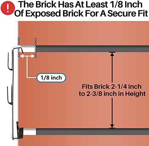 Klipovi za opeku, 9 pakovanja zidnih vilica za zid odgovaraju opeku 2-1 / 4 inčni do 2-3 / 8 inča visine, oštećenja, bez iskaznih
