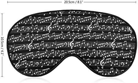 Muzičke note i maske za mekane očiju za Clef list s podesivim remen laganim udobnim očima za spavanje