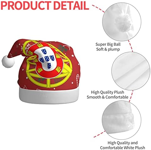 Portugal zastavu amblem Funny odrasle pliš Santa šešir Božić šešir za žene & amp ;muškarci Božić Holiday Hat