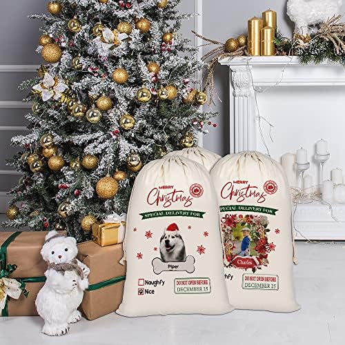 Slatka Wheaton terijer Santa Sacks personalizirane pseće tkanine Božićne poklon torbe sa vezicama Xmas torba za čuvanje sadašnjeg