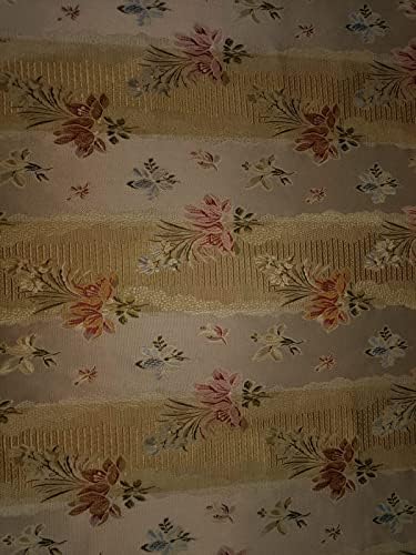 svilena Taft žakard tkanina Zlatna sa cvjetnom žakardnom prugom 54 široka 74,70 mama TAFJACNEW9