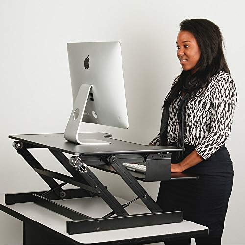 Lorell sit-to-stand monitor riser, crni