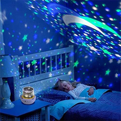 TWDYC šareni zvjezdani projektor Noćna rotacija svjetla zvjezdani mjesec noćna lampa USB punjenje za rođendanski poklon romantična