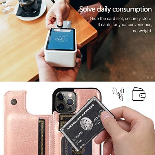UNKNOK kompatibilan sa futrolom za iPhone 12 Pro Max 5G, futrolom za novčanik od 6,7 inča sa držačima za kartice tanka Premium PU