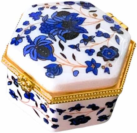 Evenchae minijaturna porculanska kutija - nakit, sitnice, mementos, zadržava - poklon spreman sa baršunastim vrećicom za crtanje