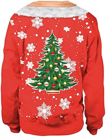 Smiješna božićna dukserica za žene casual crewneck grafička dukserica uniseks praznični pulover s dugim rukavima džemperi