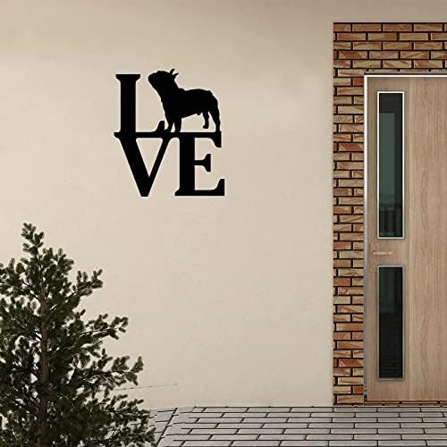 Alioyoit Metal znak Love Word Art Dog Silhouette Vintage Veliki laserski rez metalni zid Art Cut Out potpisni ukrasni metalni kućni brojevi Prijavite se za kućni brojevi za lože Office Dekoracije 24 inča