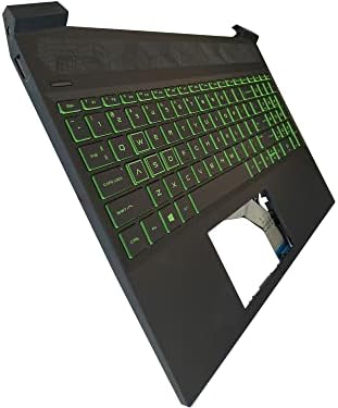Laptop zamjena tastatura kompatibilan za HP Pavilion Gaming 15-EC 15z-EC0000 15-EC0000 15-EC0013DX PK1328B1B09001018 L72598-001 us Layout pozadinskim osvjetljenjem sa Palmrest gornji poklopac Slučaj zeleni Font