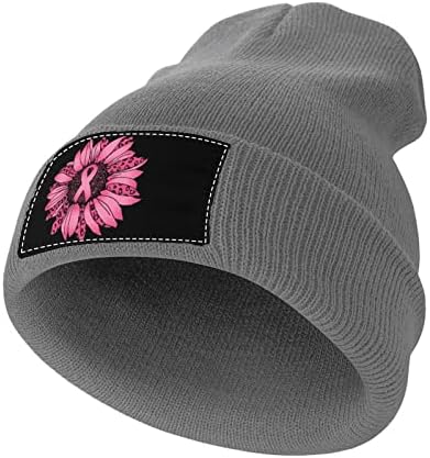 Wxocvop mjesec svijesti o raku dojke kapa za muškarce žene zimski šešir s ružičastom trakom pletena uniseks kapa s manžetama