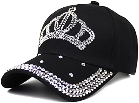 Podesiva ženska iskru Bling Rhinestone Bejeweled Crown pamuk traper bejzbol kapa HIP hop šešir sunčani kapa