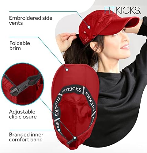 FITKICKS sklopiva kapa, udobna i podesiva kuglična kapa, UPF 50+ kapa za sunce za muškarce i žene