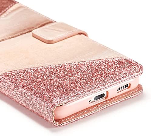 Zcdaye futrola za Samsung Galaxy S22 Ultra, Samsung S22 Ultra torbica za novčanik, Premium Bling Glitter PU Koža [keramički uzorak]