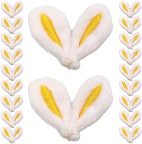 Aboofan 20pcs Felt Bunny Ear Ornament Slatki zečji uho šarm za kosu za kosu Pribor za uskrsnu dekoraciju žute boje