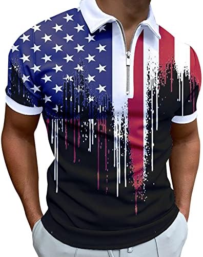 Muška američka zastava polo majice 4. jula Patriotske majice Summer casual kratkih rukava Vintage Tunic Tops