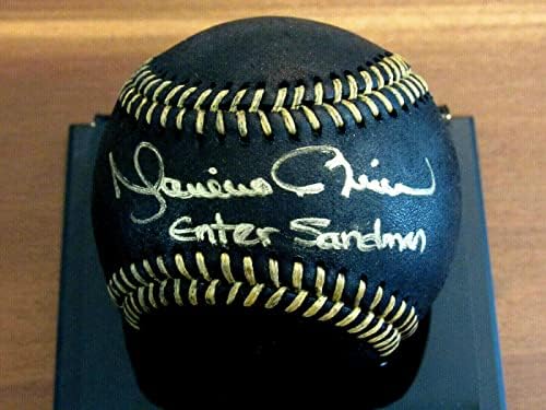 Mariano Rivera ulazi u Sandman Yankees Hof potpisan auto crni oml bejzbol JSA loa - autogramirani bejzbol