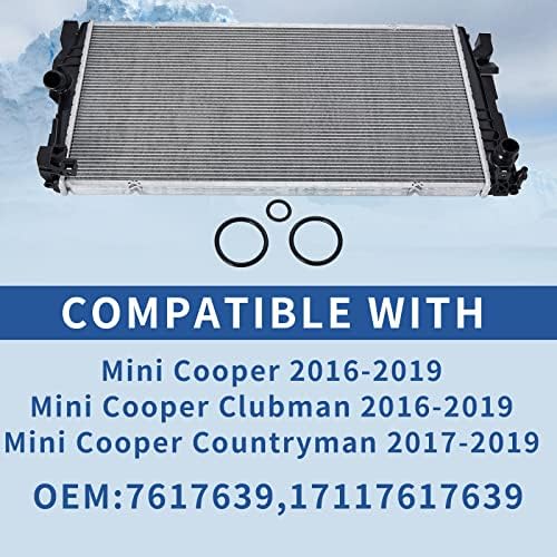 BLCYANUE aluminijumski osnovni motor radijator za hlađenje vode kompatibilan sa Mini Cooper Clubman -2019, Cooper Countryman 2017-2019