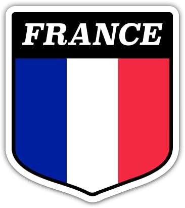 Squiddy France Francuska zastava Shield - Vinil naljepnica za naljepnicu za telefon, laptop, boca vode