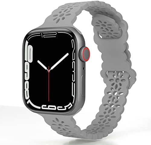 Lyfatz čipka silikonski opseg kompatibilan sa Apple Watch Band 38mm 40mm 41mm 42mm 44mm 45mm 49mm, Ženska sportska narukvica sa klasičnim