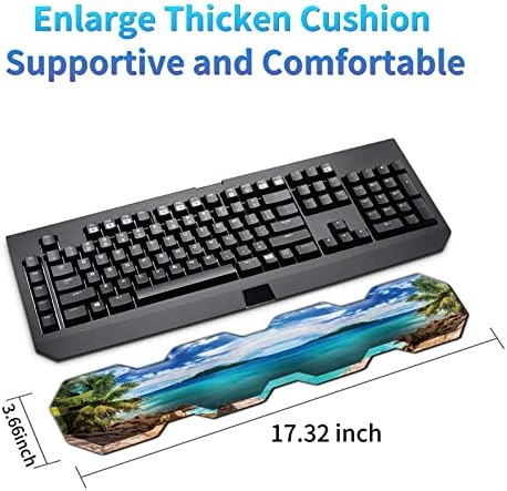 Tastatura u stilu plaže oslonac za zapešće sa podmetačem za čaše, podloga za oslonac za zapešće na tastaturi sa udobnom memorijskom