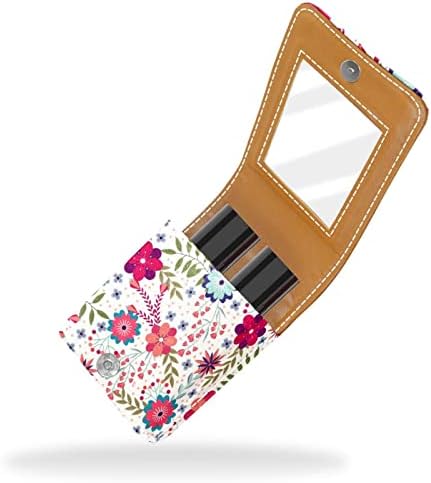 Mini ruž za usne sa ogledalom za torbicu, Lovely Floral Portable Case Holder Organization
