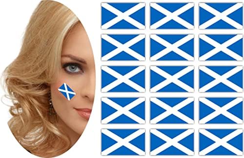 Womaha Scotland zastava Patch kuka i petlje Bundle uključuje 1 zakrpu i 15 listova privremene tetovaže Scotland za lice
