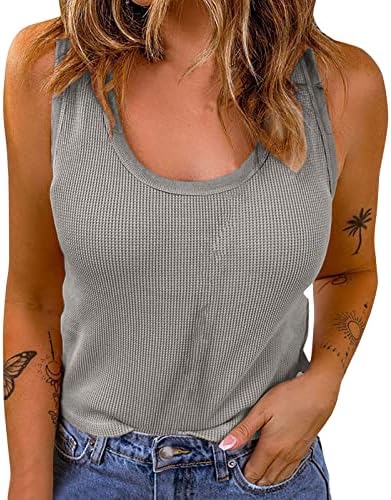 Ženske Tank Tops Ljetne Majice Majice Bez Rukava Casual Tunika Labave Bluze Vježba T-Shirt Trening Tops Slatka