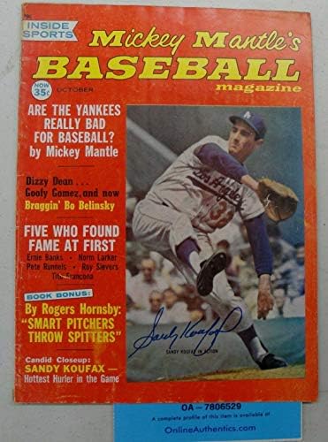 Sandy Koufax potpisao autogram Mickey Mantle's Baseball Magazine 1962 oa 7806529-MLB Časopisi sa autogramom