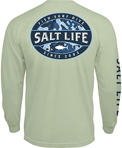 Salt Life Muška atlas značka dugih rukava Crew Crw Tee
