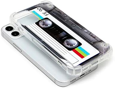 FATEAMLL futrola za iPhone 12 mini, mat finish teška stražnji poklopac s ojačanim uglovima TPU mekani branik retro kaseta Casete kompatibilna
