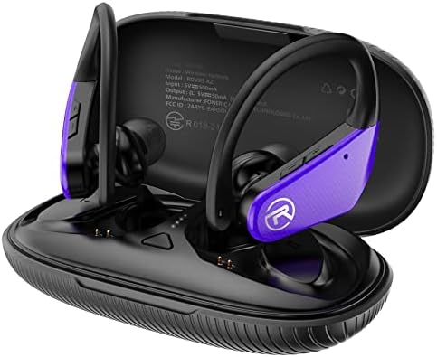 Roviis bežični ušni uši Bluetooth 5.3 Slušalice IPX7 Sportski uši za trčanje bas bas Stereo slušalice sa mikrofonima u uhu uhom za