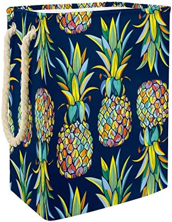 Ananas tamni uzorak velike korpe za veš torba za prljavu krpu korpe za odlaganje sa ručkama sklopive kante za odlaganje