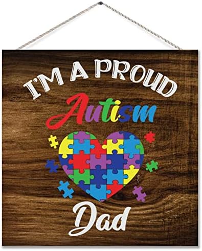 Ja sam ponosni autizam Drveni znak Autizam Ovjesnost Potpisujte slagalice za autističnu podršku ukrasna ploča viseći zidni umjetnički