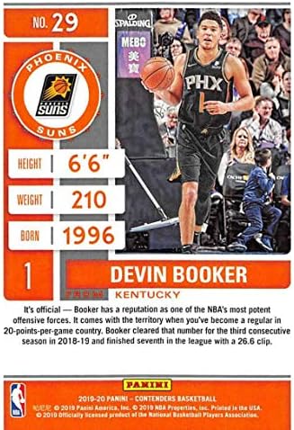 2019-20 Panini kandidata za sezonu 29 Devin Booker Phoenix Suns NBA košarkaška trgovačka kartica