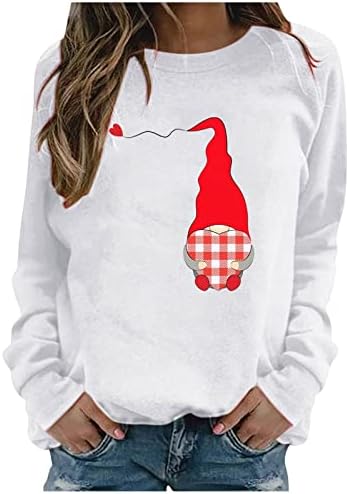 Sretne valentinove majice o-vratu dugih rukava pulover Love Heart grafički dukseri parne majice vrhovi