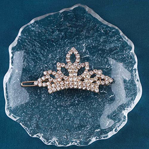 Crystal Crystal Tiaras Crown Clip bareta Rhinestone Crown Friptins Barrette Gold CZ Crown Head Clip Headwear Kristalno vjenčani pribor