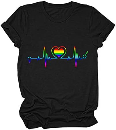 Kratki rukav 2023 Odjeća Country Concert Patch Rainbow Graphic Casual Bluza Thirt za djevojke Jesen Ljetni vrh HV