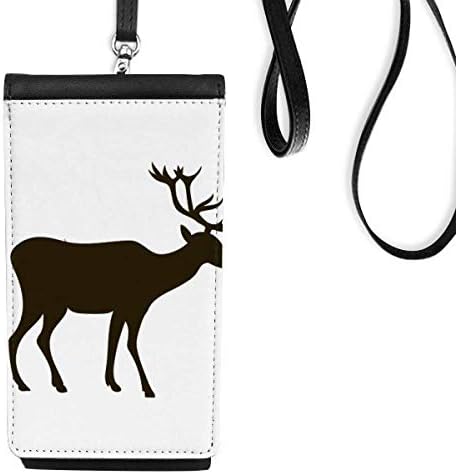 Crni jelen slatki životinjski prikaz telefon novčanik torbica viseći mobilni torbica crni džep