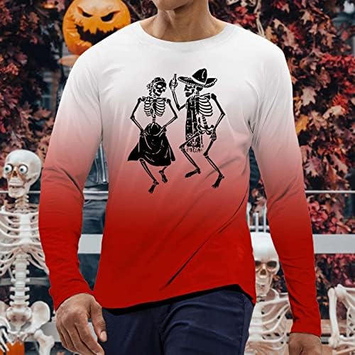 Košulja za volkoween Pulover za muškarce Skull Print haljine za muškarce Ležerne prilike Unisex Harajuku vrhovi za momke 06