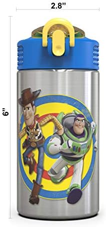 Zak dizajnira igračka priča 4 Buzz & Woody 15,5 unce boca vode, ne-BPA s jednom rukom radnim radnim poklopcem i ugrađenim petljom