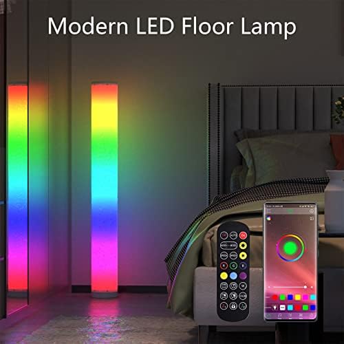RGBinska podna lampa, pametna stajaća lampica sa daljinskim i aplikalnim upravljanjem, LED lampica koja mijenja boju sa muzičkom sinkronizacijom i 16 miliona boja, modernim podnim svjetiljkama za dnevnu sobu za spavaću sobu